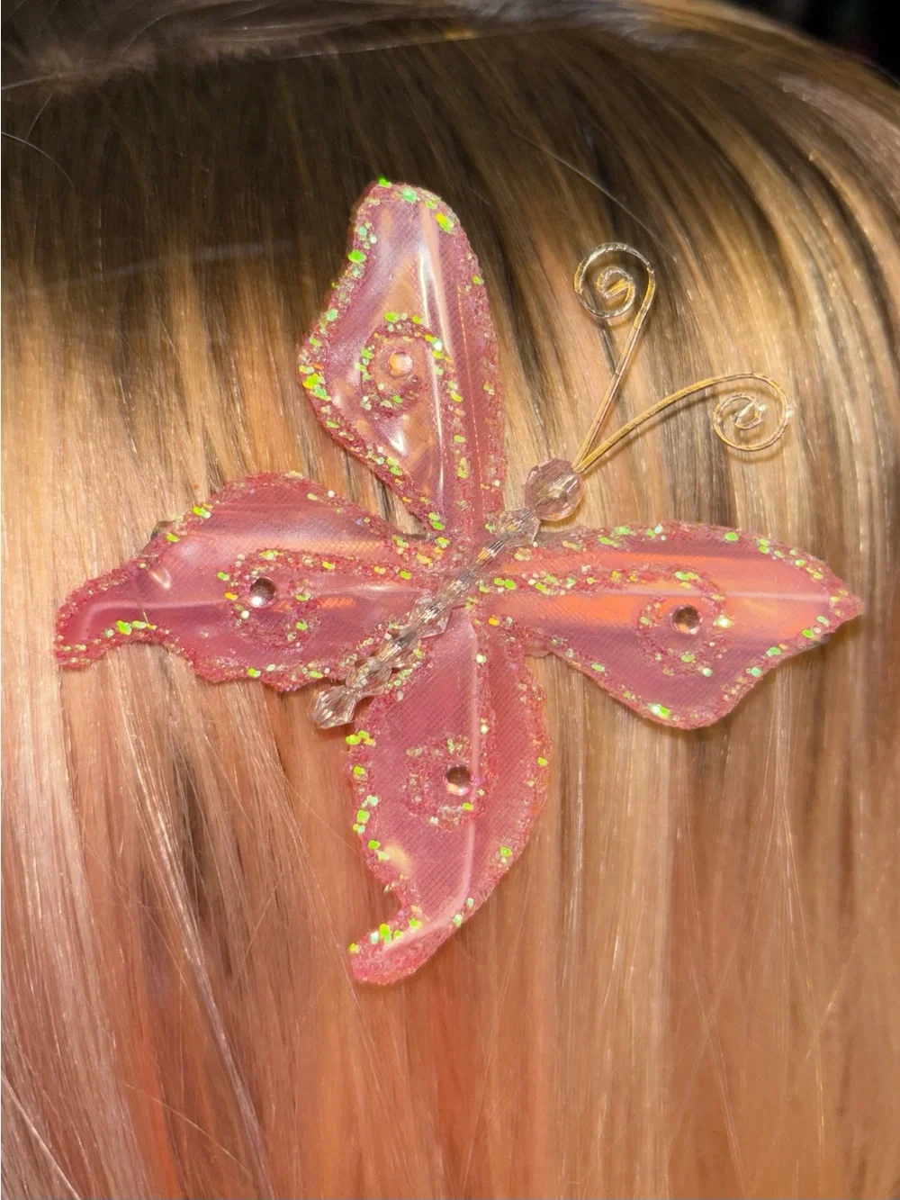 Pink Butterfly Hair Clip